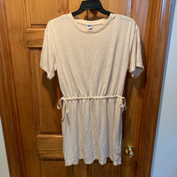 Old Navy Waist Defined Linen Blend Mini Dress in Oatmeal Heather Large - Picture 2 of 6